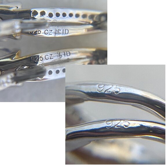 Sterling Silver 925 Round Cubic Zirconia Vermeil Two-tone Leverback Earrings - Picture 9 of 16